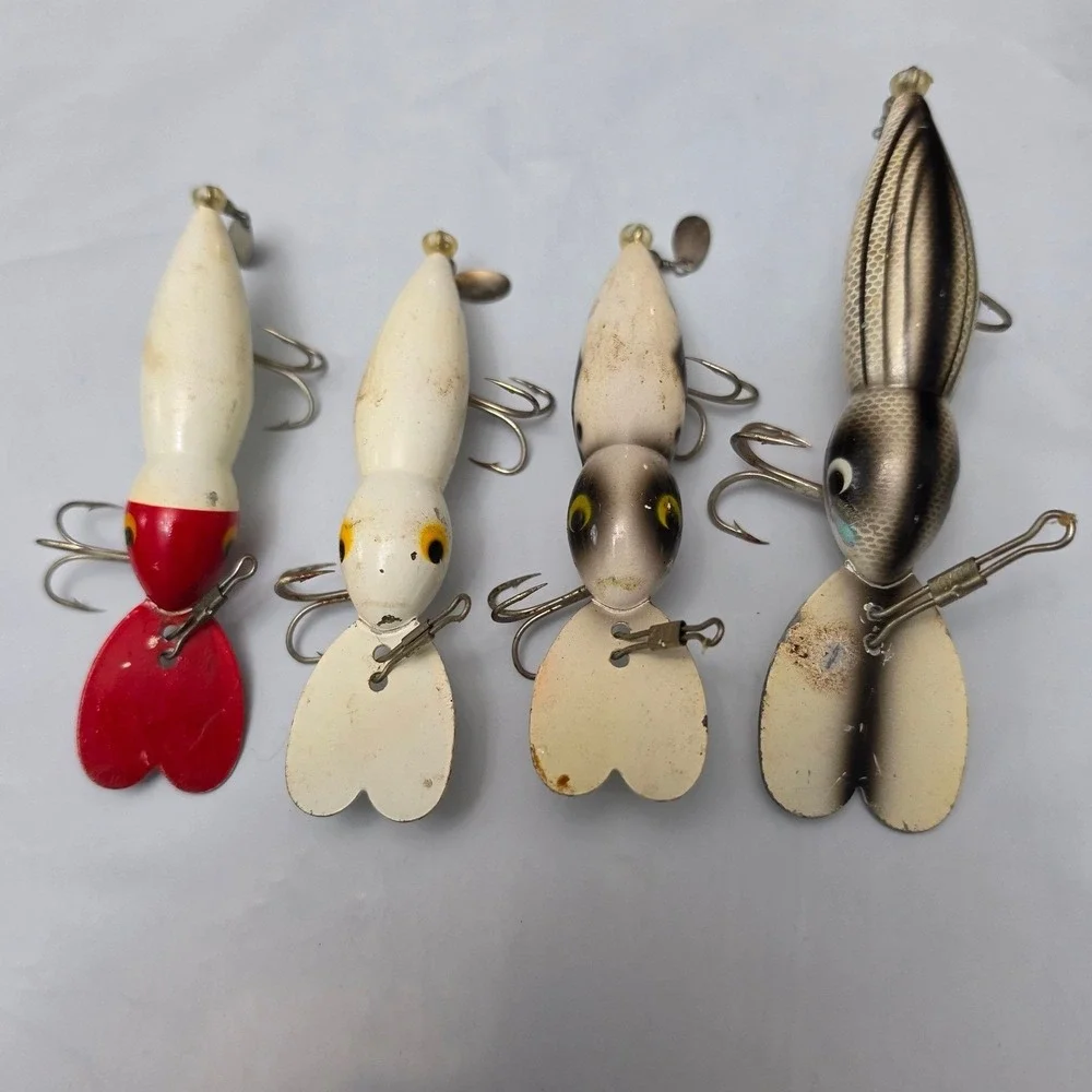 Whopper Stopper Hellbender Fishing Lures Vintage Lot of 4 4 Colorways